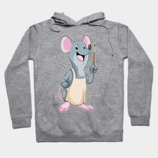 Mouse as Painter with Paint brush Hoodie